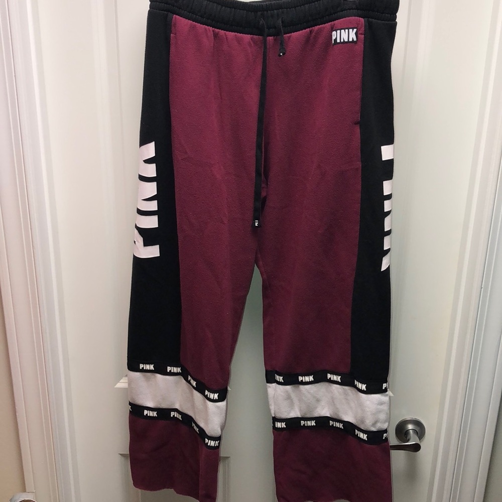 Pink wide leg sweatpants